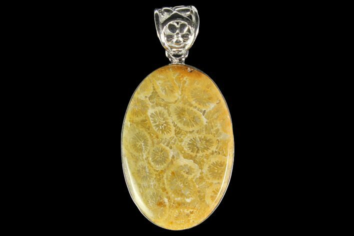 Million Year Old Fossil Coral Pendant - Sterling Silver #142282